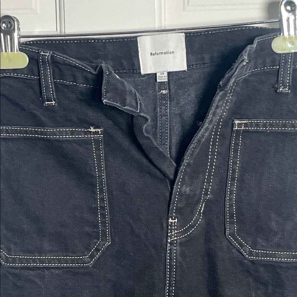 Reformation Alyssa High Rise Wide leg Black Jeans 29 - Picture 2 of 10